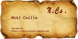 Nikl Csilla névjegykártya